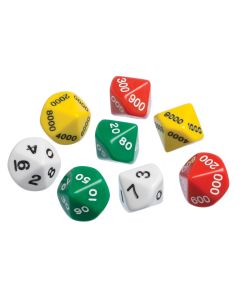 Place Value Dice, Set One, Set of 8