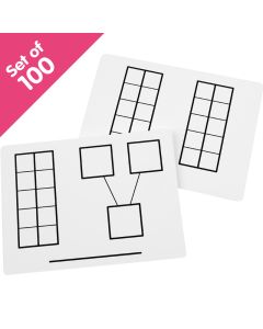 Write-On/ Wipe-Off Ten-Frame Mats, set of 100 - Bulk Pricing