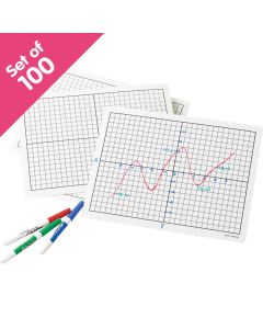 Write-On/ Wipe-Off Coordinate Mats, set of 100 - Bulk Pricing