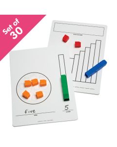 Write-On/Wipe-Off Unifix Mats, set of 30