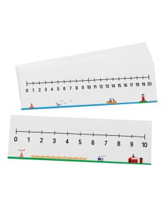 Write-On/Wipe-Off 0-10 / 0-20 Number Lines, Set of 30