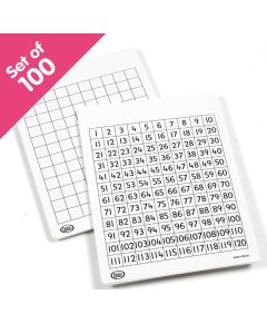 Write On/Wipe Off 120 Number Mats, set of 100 - Bulk Pricing