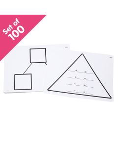 Write-On/Wipe-Off Fact Family Triangle Mats: Addition, set of 100 - Bulk Pricing