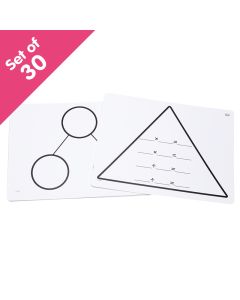 Write-On/Wipe-Off Fact Family Triangle Mats: Multiplication, set of 30 - Bulk Pricing