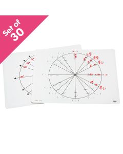 Write-On/Wipe-Off Unit Circle Mats, set of 30 - Bulk Pricing