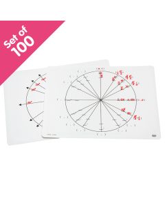 Write-On/Wipe-Off Unit Circle Mats, set of 100 - Bulk Pricing