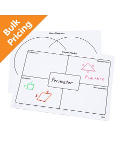 Write-On/Wipe-Off Frayer Model/Venn Diagram Mats, Set of 100 - Bulk Pricing