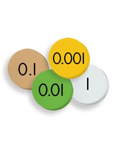 4-Value Decimals to Whole Number Place Value Discs Set