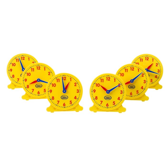 set of 6 Details about   didax educational 5 in learning 12 hr student clock Lot of 2