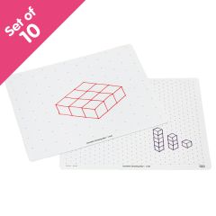 Write-On/Wipe-Off Isometric Drawing Mats, set of 10