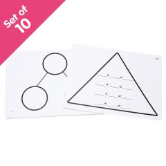 Write-On/Wipe-Off Fact Family Triangle Mats: Multiplication, set of 10