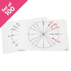 Write-On/Wipe-Off Unit Circle Mats, set of 100 - Bulk Pricing