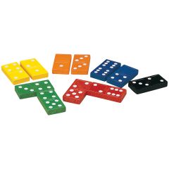 Double-Six Wooden Dominoes, Multicolored, Set of 168 