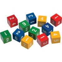 Number Cubes, Wooden, Set of 12
