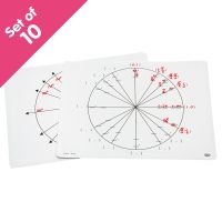 Write-On/Wipe-Off Unit Circle Mats, set of 10