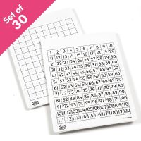 Write On/Wipe Off 120 Number Mats, set of 30 - Bulk Pricing