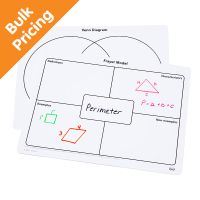 Write-On/Wipe-Off Frayer Model/Venn Diagram Mats, Set of 30 - Bulk Pricing