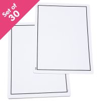 Write-On/Wipe-Off Blank Mats, set of 30 - Bulk Pricing