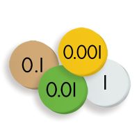 4-Value Decimals to Whole Number Place Value Discs Set